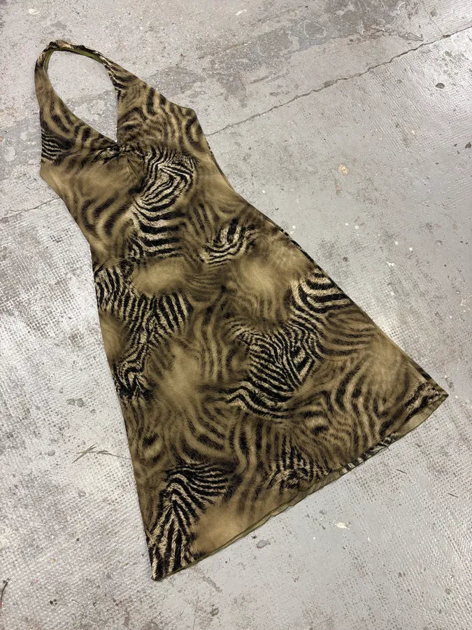 FW2001 Roberto Cavalli Faded Safari Zebra Dress JjUMabr 1