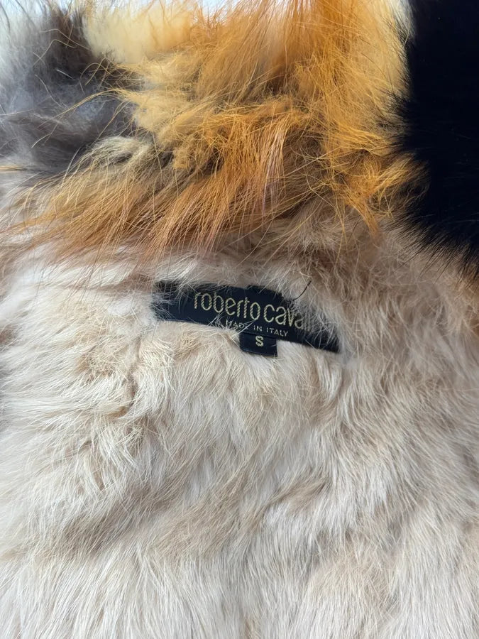 FW2001 Roberto Cavalli Fox Fur Leopard Denim Jacket NNaNURl 8