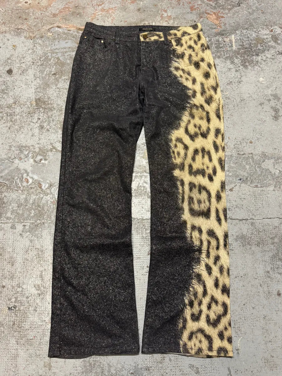 FW2001 Roberto Cavalli Leopard Black Gradient Pants egoBDOi 0