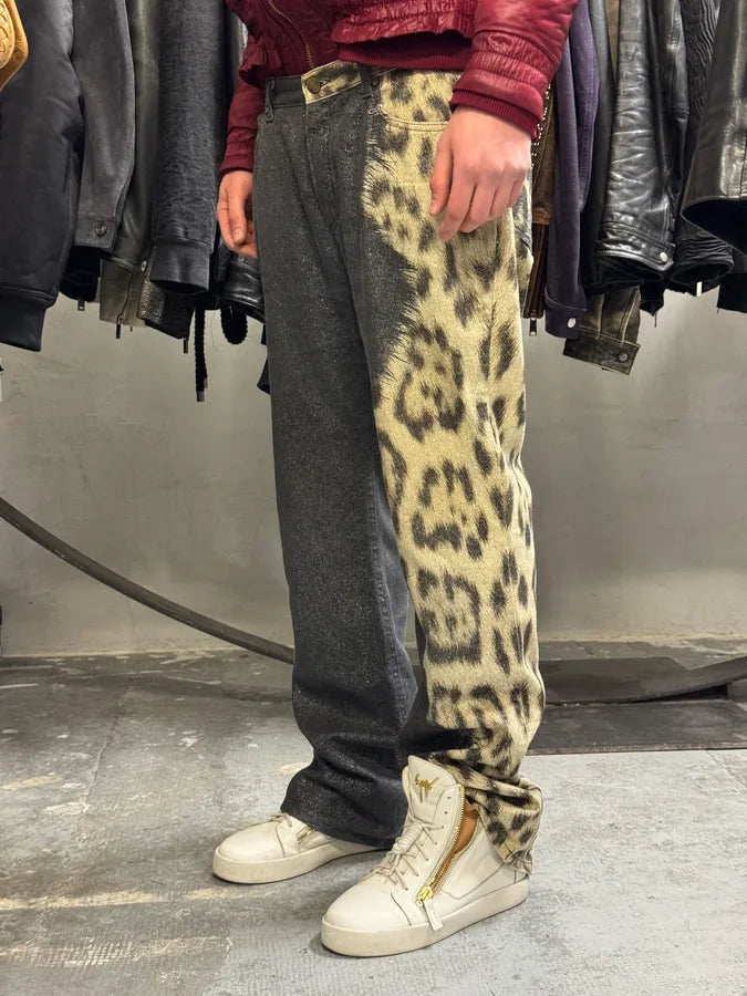 FW2001 Roberto Cavalli Leopard Black Gradient Pants egoBDOi 3