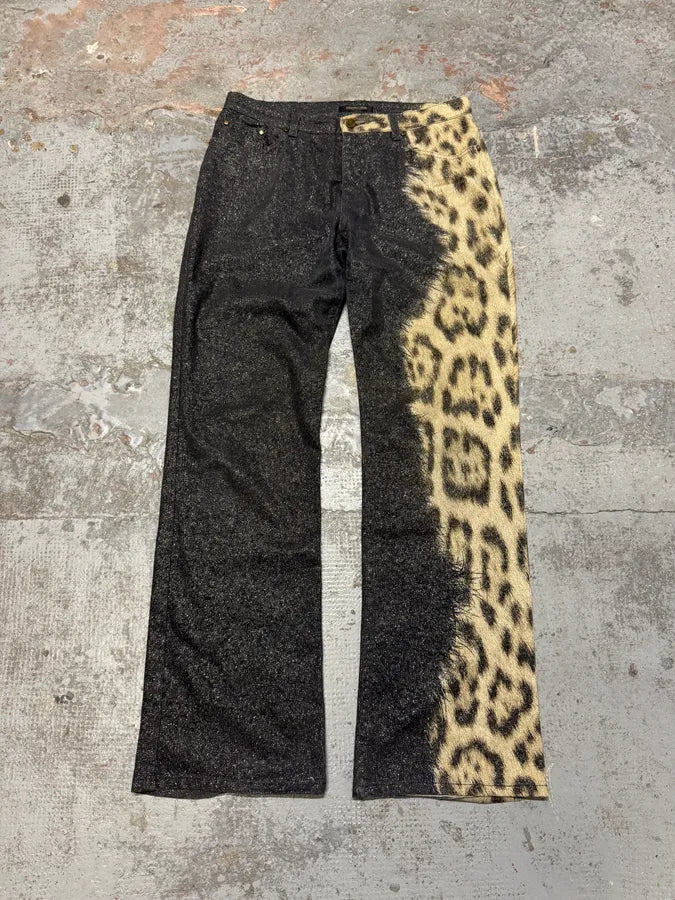 FW2001 Roberto Cavalli Leopard Black Gradient Pants egoBDOi 6