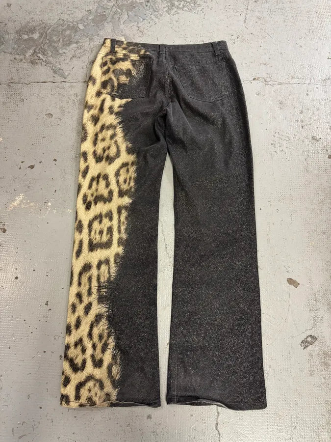 FW2001 Roberto Cavalli Leopard Black Gradient Pants egoBDOi 8