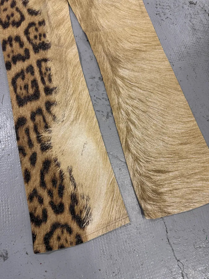 FW2001 Roberto Cavalli Leopard Fur Beige Pants flbLFuT 10
