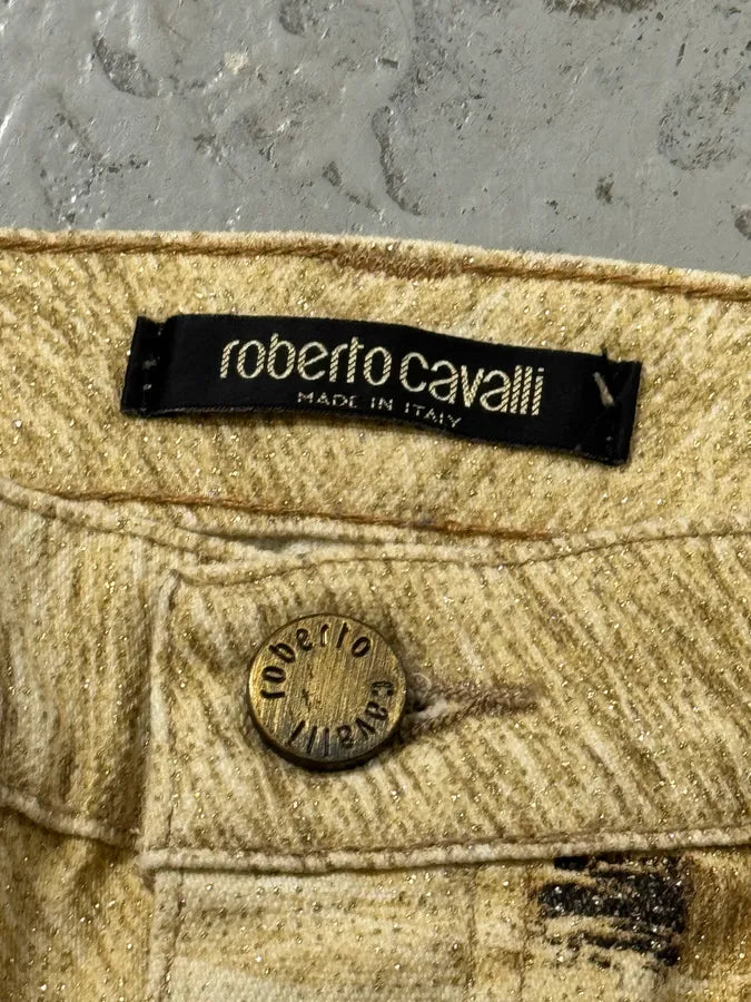 FW2001 Roberto Cavalli Leopard Fur Beige Pants flbLFuT 7