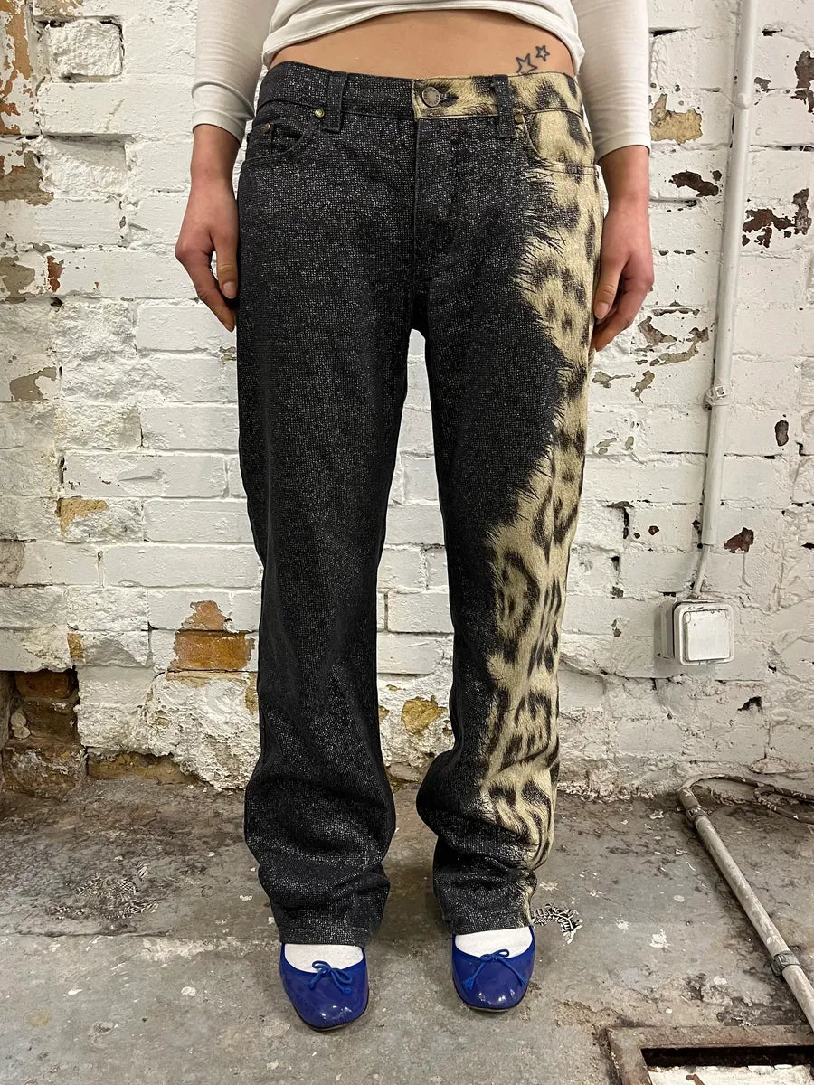 FW2001 Roberto Cavalli Shinny Faux Fur Leopard Pants TDdsVBc 1