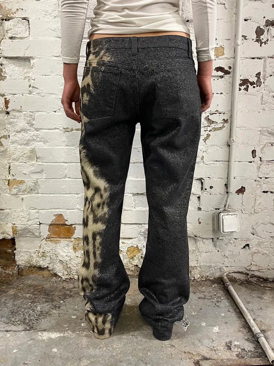 FW2001 Roberto Cavalli Shinny Faux Fur Leopard Pants TDdsVBc 2