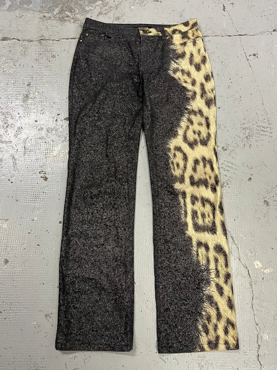 FW2001 Roberto Cavalli Shinny Faux Fur Leopard Pants TDdsVBc 3