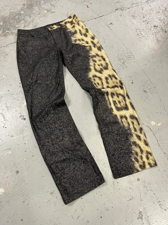 FW2001 Roberto Cavalli Shinny Faux Fur Leopard Pants TDdsVBc 4