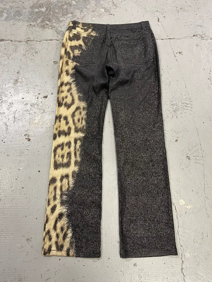 FW2001 Roberto Cavalli Shinny Faux Fur Leopard Pants TDdsVBc 7