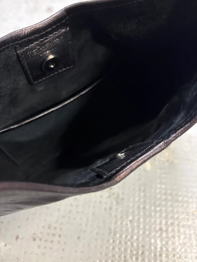 FW2001 Yves Saint Laurent Mini Mombasa Horn Oil Spill Black Leather Bag VDQMtZH 6