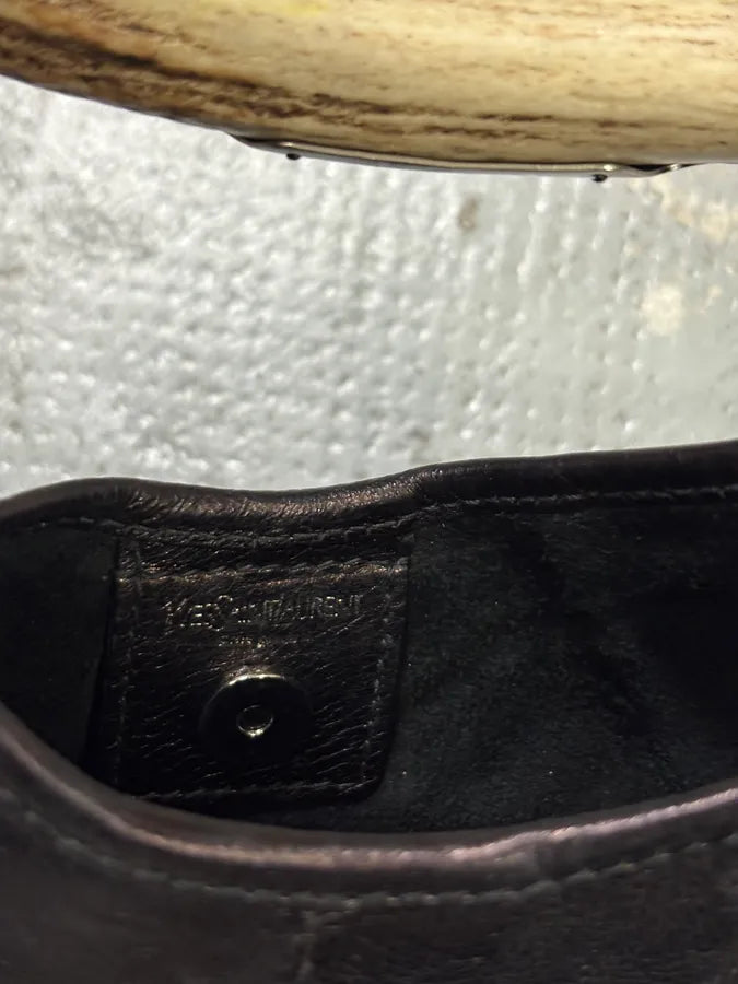 FW2001 Yves Saint Laurent Mini Mombasa Horn Oil Spill Black Leather Bag VDQMtZH 5