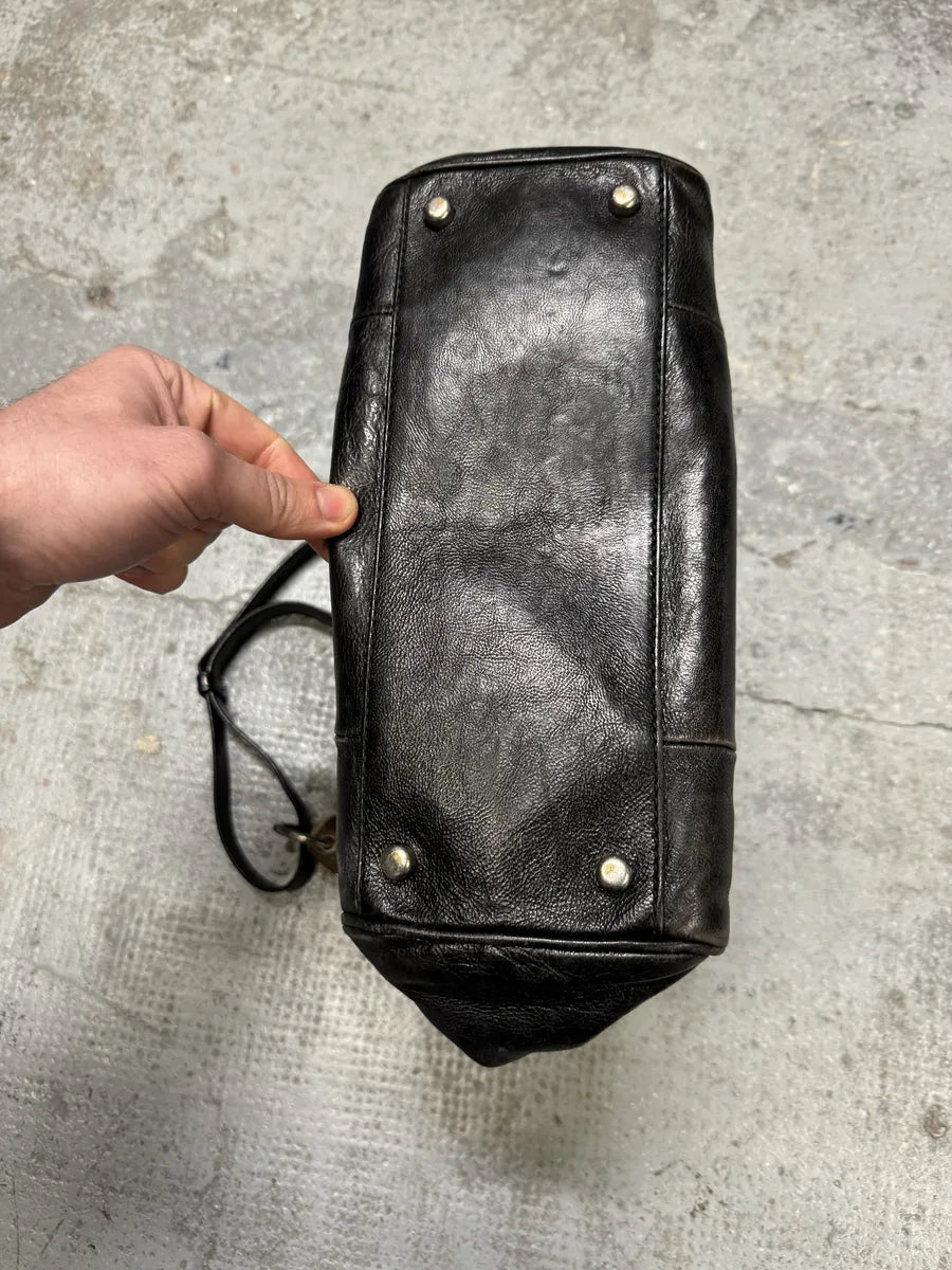 FW2001 Yves Saint Laurent Tom Ford Mombasa Horn Dark Black Leather Shoulder Bag (OS) KcLVGOP 3