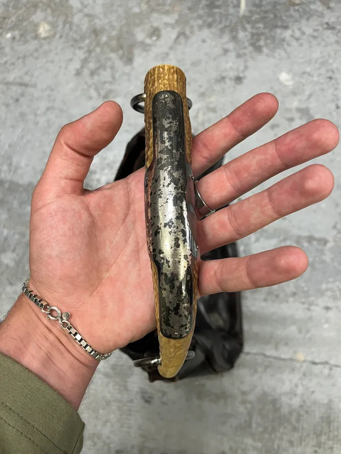 FW2001 Yves Saint Laurent Tom Ford Mombasa Organic Horn Handle Dark Brown Leather Bag cNlSIoh 5