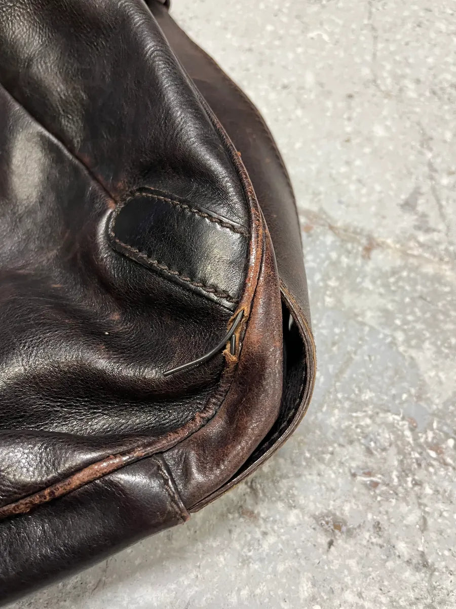 FW2001 Yves Saint Laurent Tom Ford Mombasa Organic Horn Handle Dark Brown Leather Bag cNlSIoh 8