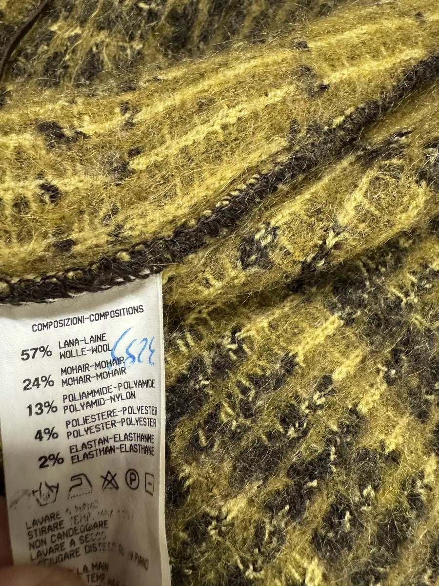 FW2002 Cavalli Safari Yellow Tiger Wool Mohair Cardigan karoCtB 6