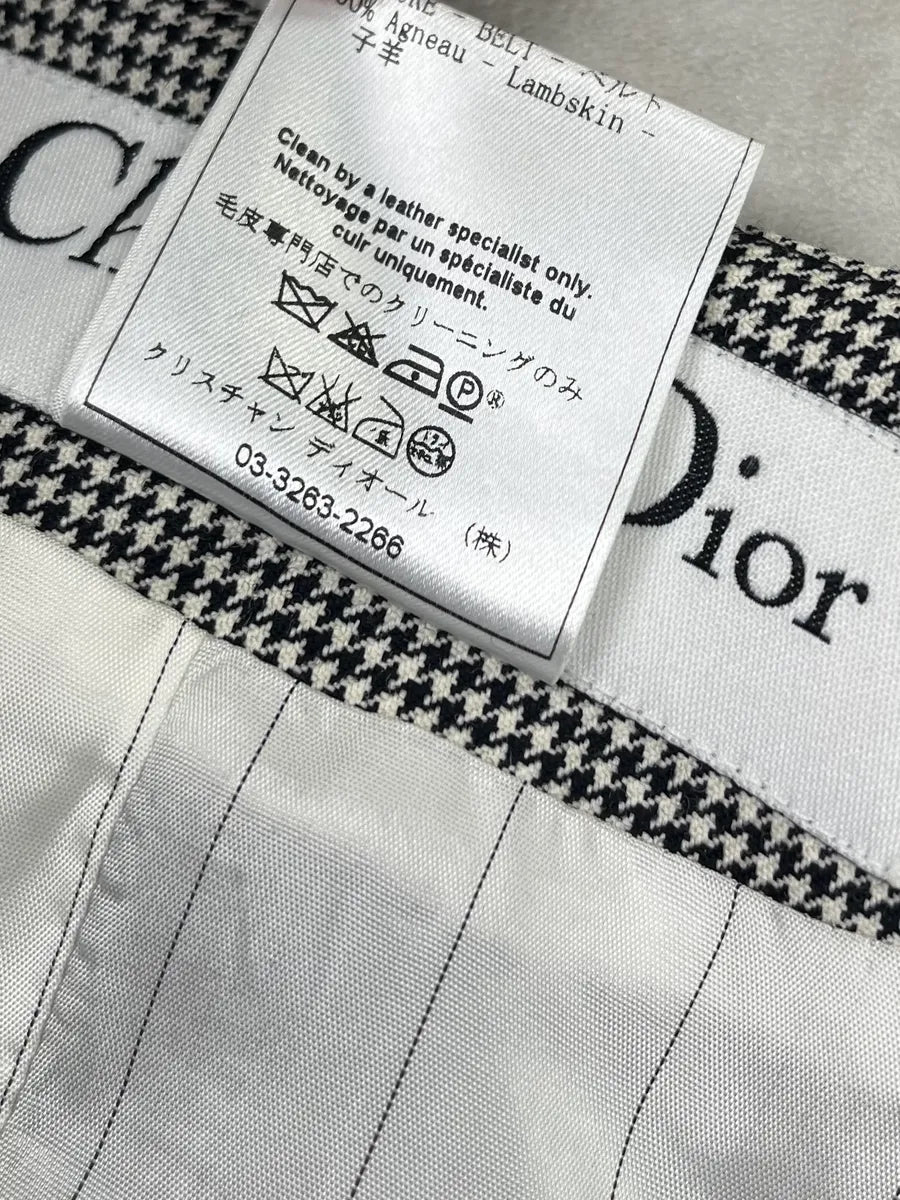 FW2002 Christian Dior Checkered Wool & Leather White Jacket by Galliano pDnKBDG 10