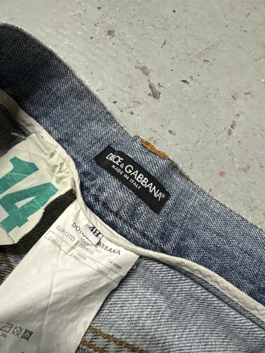 FW2002 Dolce & Gabbana Blue Distressed Denim Jeans pxqnVsC 9