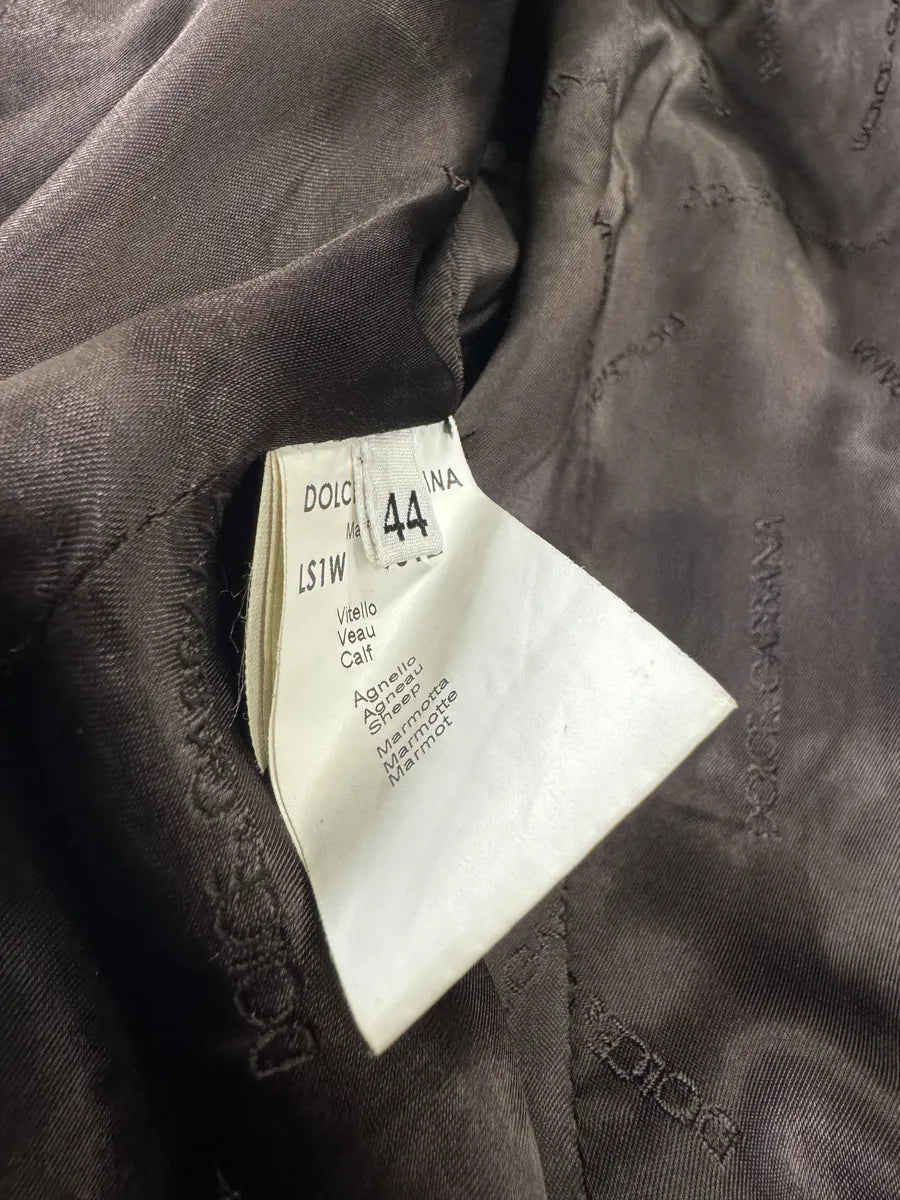 FW2002 Dolce & Gabbana Pony Hair Camel Calf Leather Duffle Coat (M/L) xeGVmWk 11