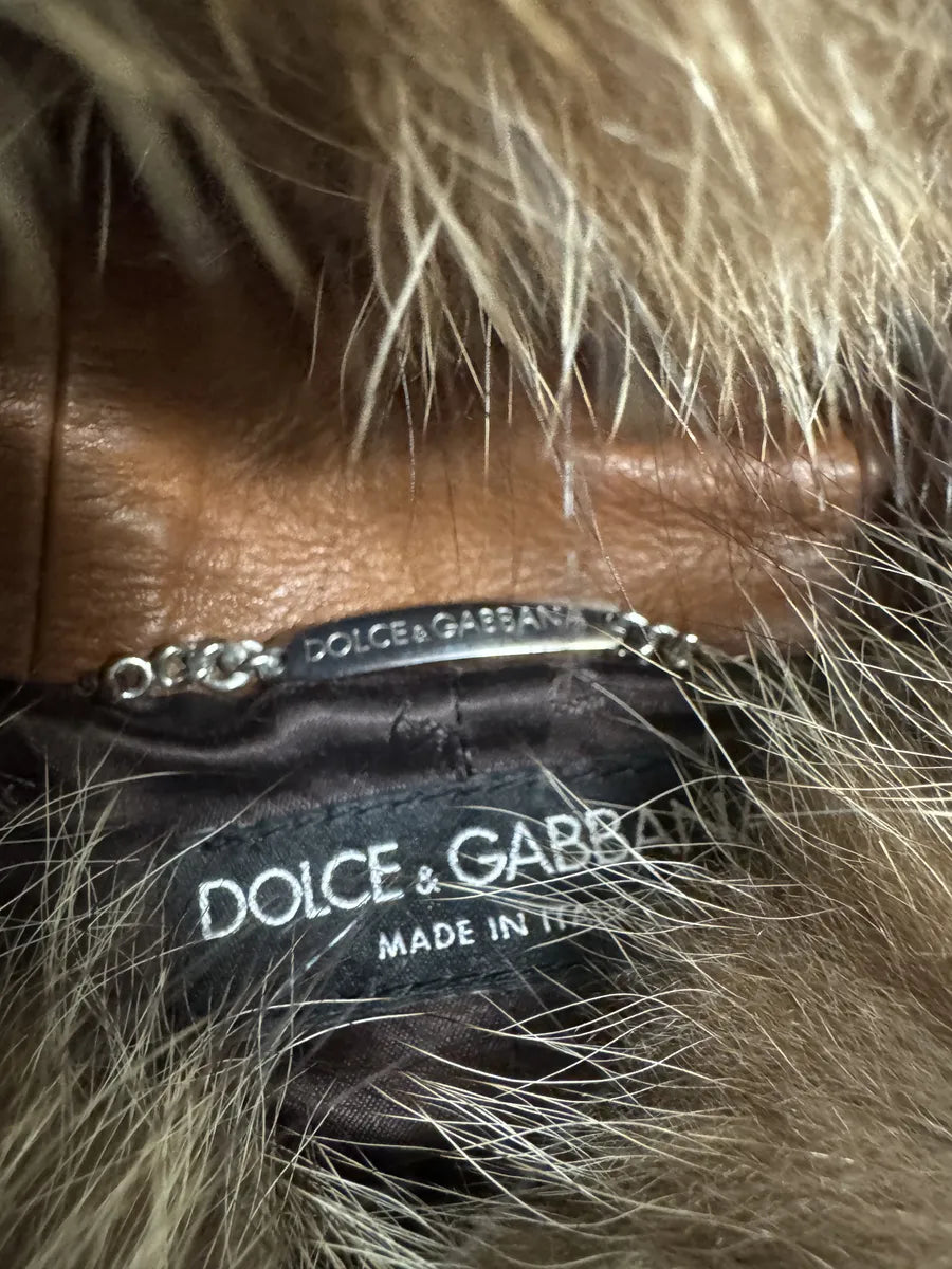 FW2002 Dolce & Gabbana Pony Hair Camel Calf Leather Duffle Coat (M/L) xeGVmWk 6