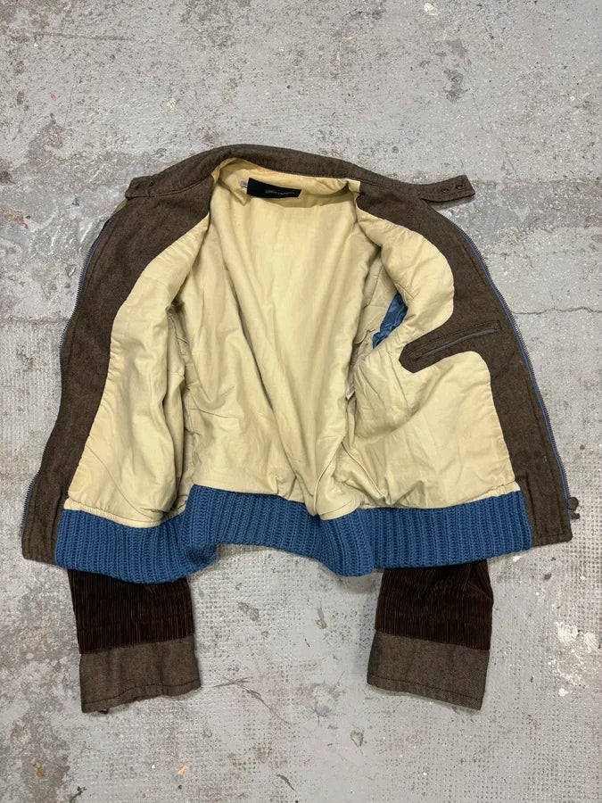 FW2002 Dsquared2 Brown Velvet Cargo Utility Zip Jacket OnzSjbh 6