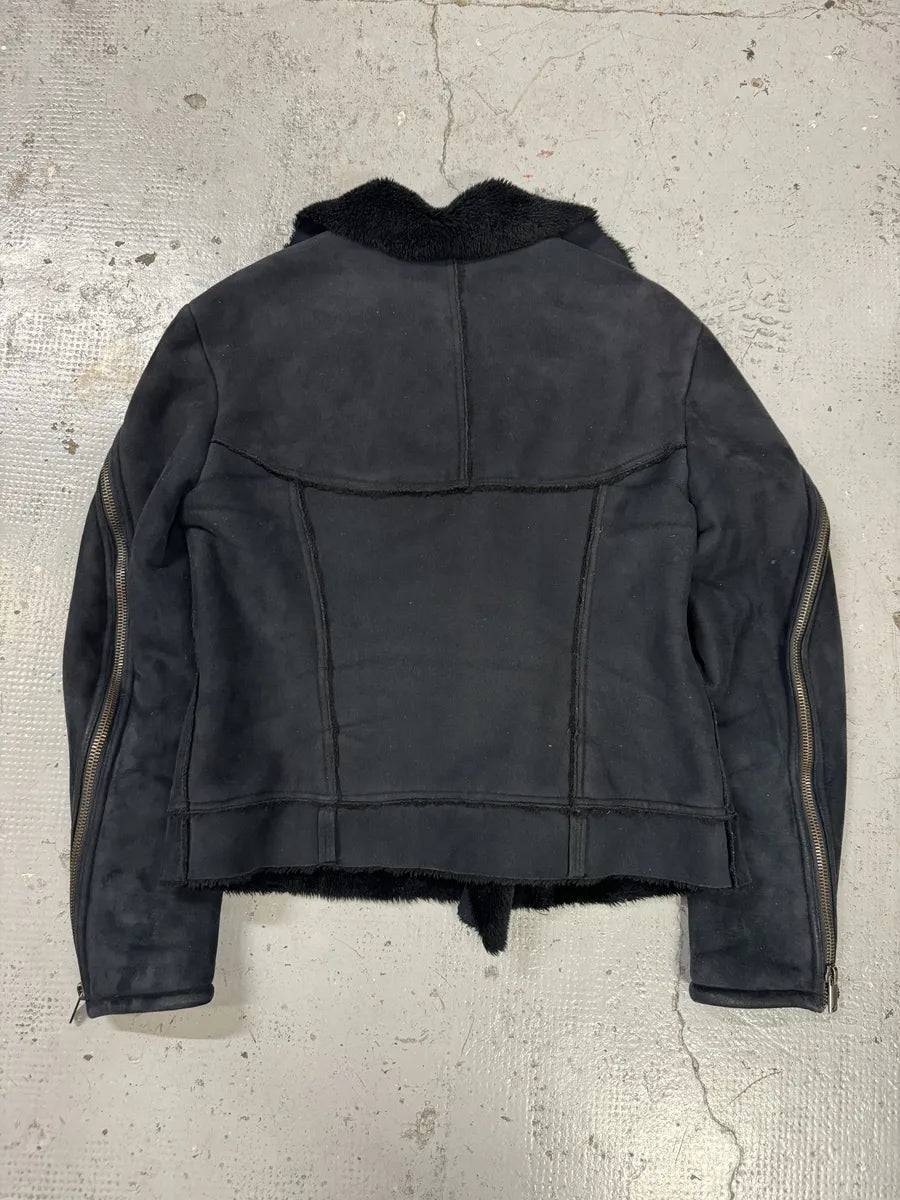 FW2002 Emporio Armani Navy Arm Zips Bomber Jacket OhftQkO 6