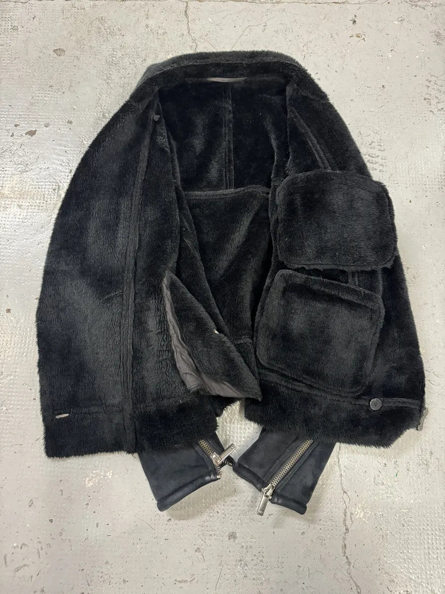 FW2002 Emporio Armani Navy Arm Zips Bomber Jacket OhftQkO 9