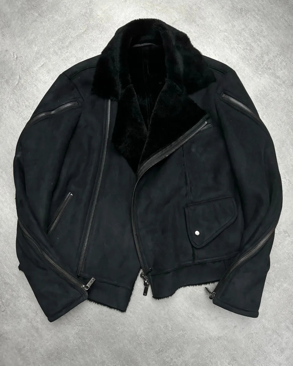 FW2002 Emporio Armani Tornado Arm Zips Asymmetrical Navy Jacket (L) ZYKvHkh 0