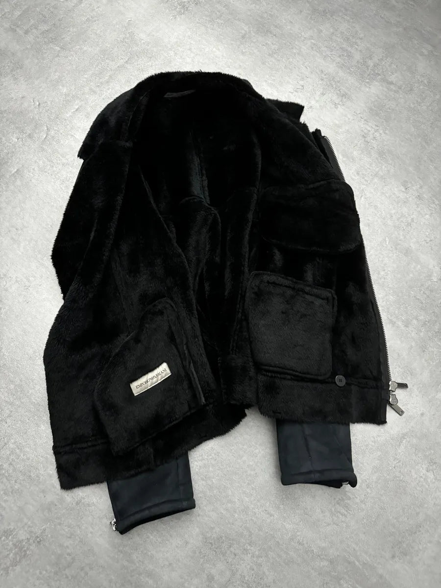 FW2002 Emporio Armani Tornado Arm Zips Asymmetrical Navy Jacket (L) ZYKvHkh 4