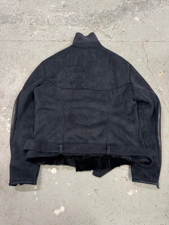 FW2002 Emporio Armani Tornado Arm Zips Asymmetrical Navy Jacket LiIpLWc 9