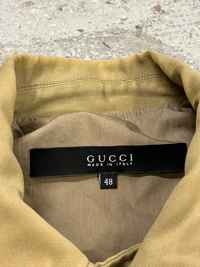2000s Gucci Beige Classy Buttoned Jacket by Tom Ford koVqxEK 7