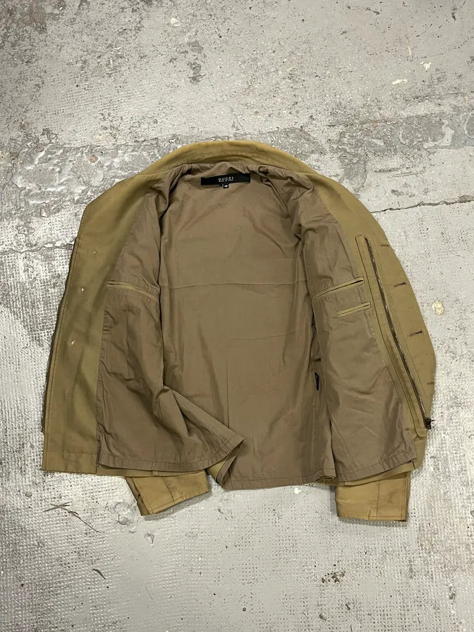 2000s Gucci Beige Classy Buttoned Jacket by Tom Ford koVqxEK 8