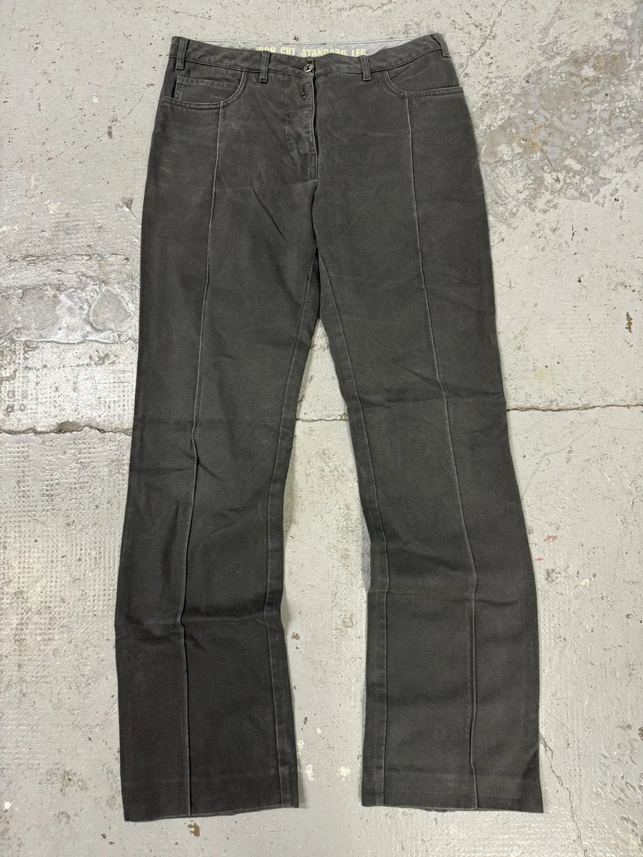 FW2002 Maison Martin Margiela High Cut Pleated Grey Pants lacRyuk 0