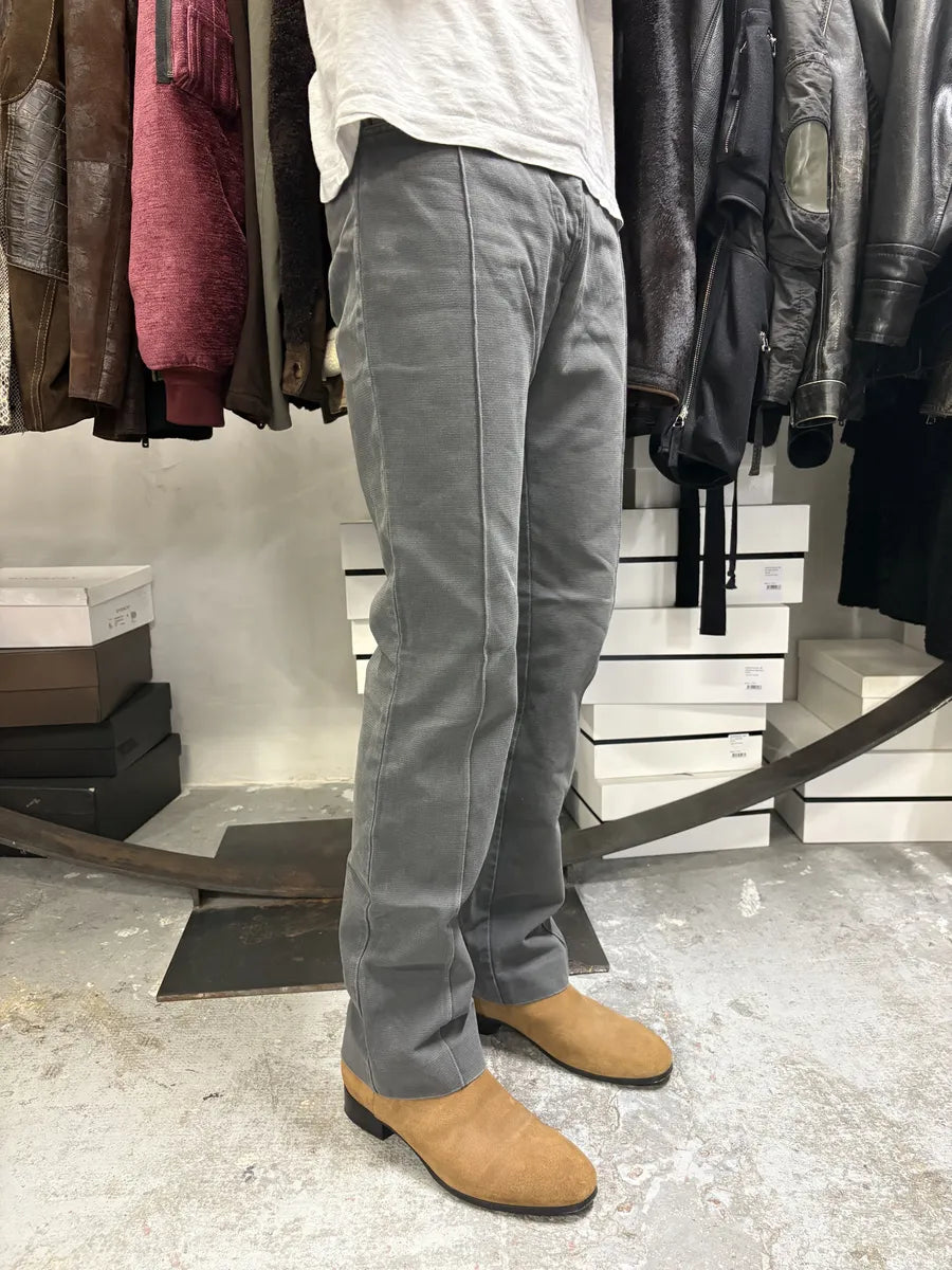 FW2002 Maison Martin Margiela High Cut Pleated Grey Pants lacRyuk 1