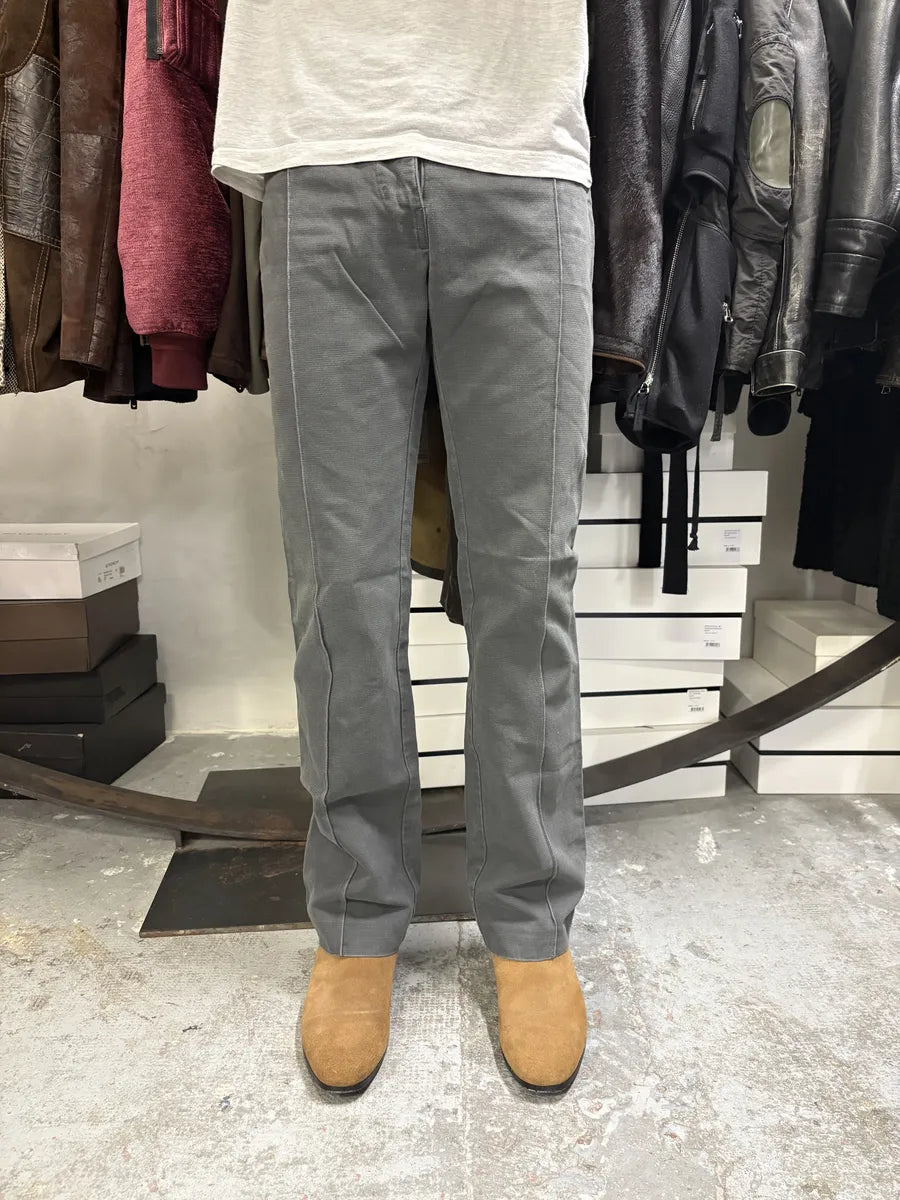 FW2002 Maison Martin Margiela High Cut Pleated Grey Pants lacRyuk 3