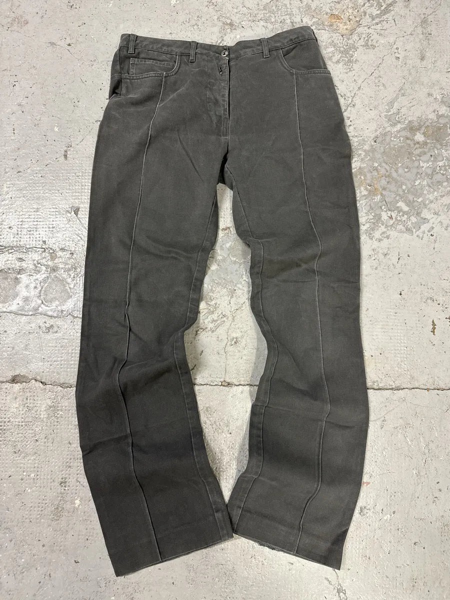 FW2002 Maison Martin Margiela High Cut Pleated Grey Pants lacRyuk 7