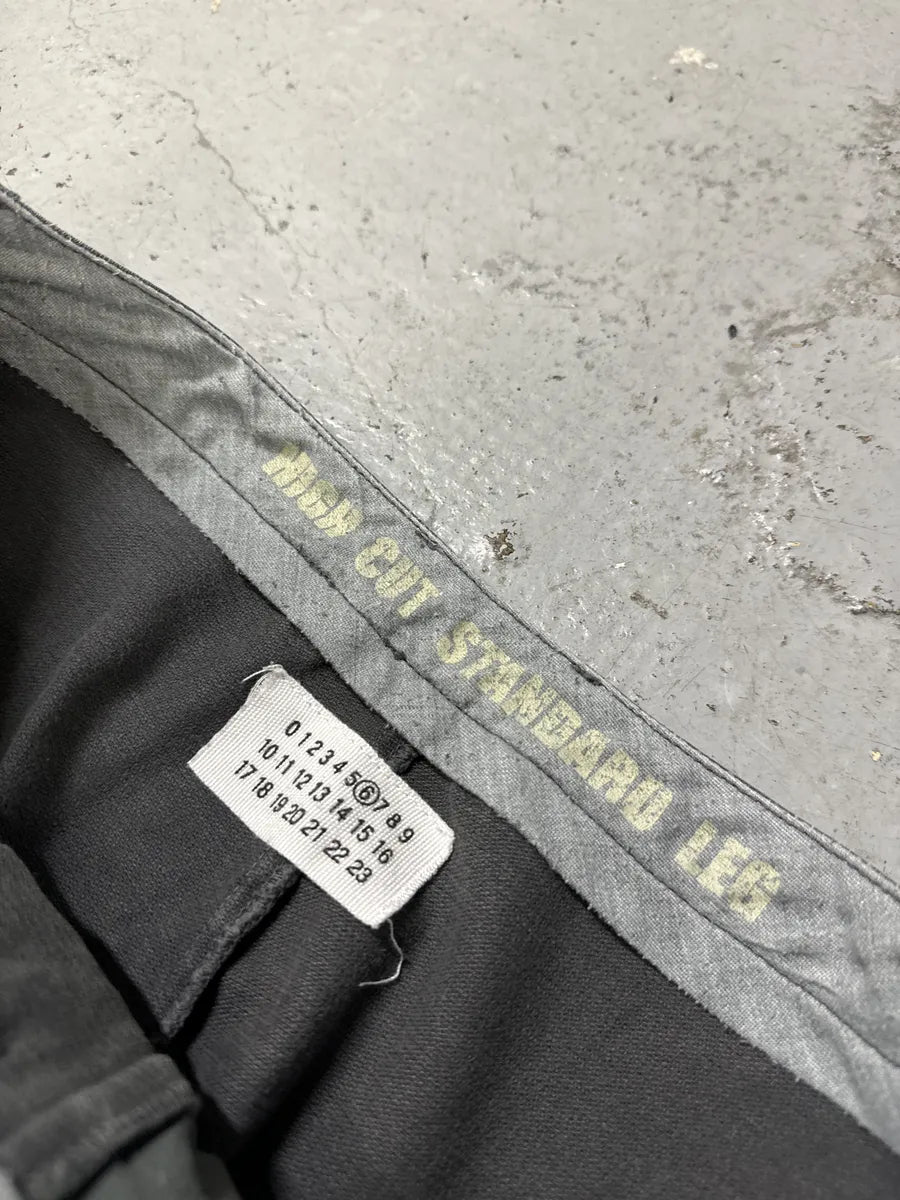 FW2002 Maison Martin Margiela High Cut Pleated Grey Pants lacRyuk 8