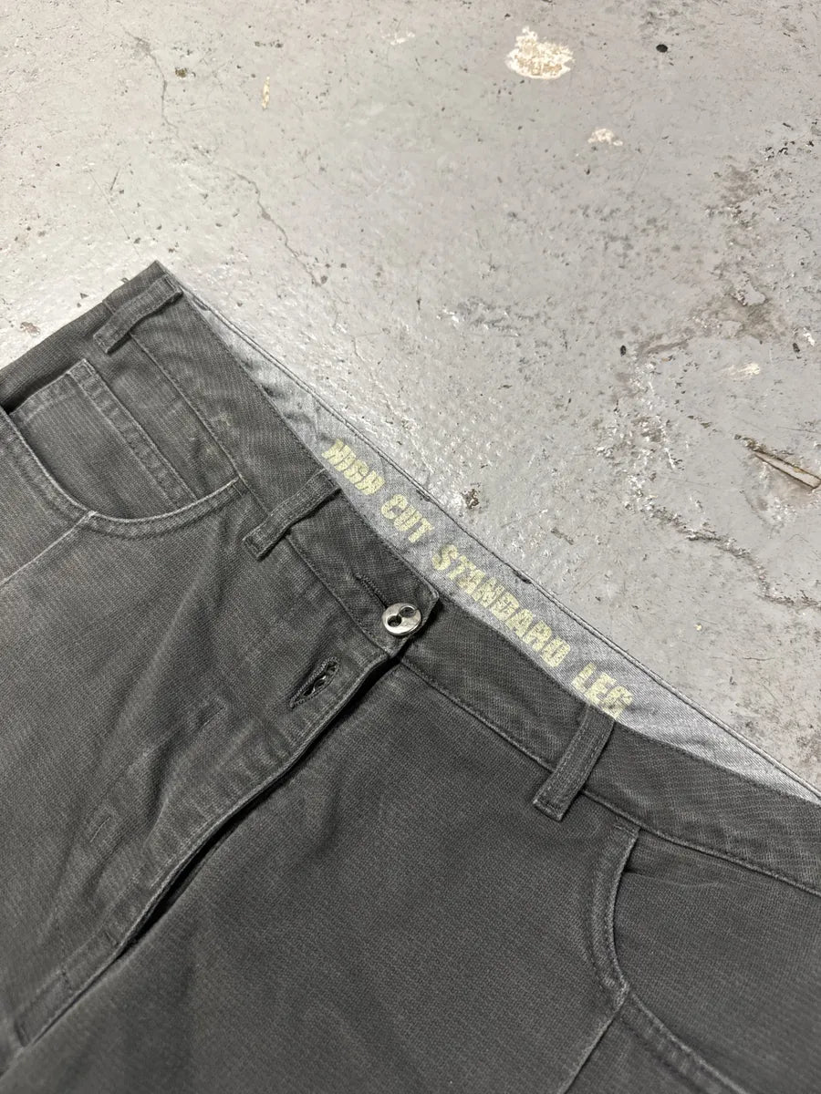 FW2002 Maison Martin Margiela High Cut Pleated Grey Pants lacRyuk 9