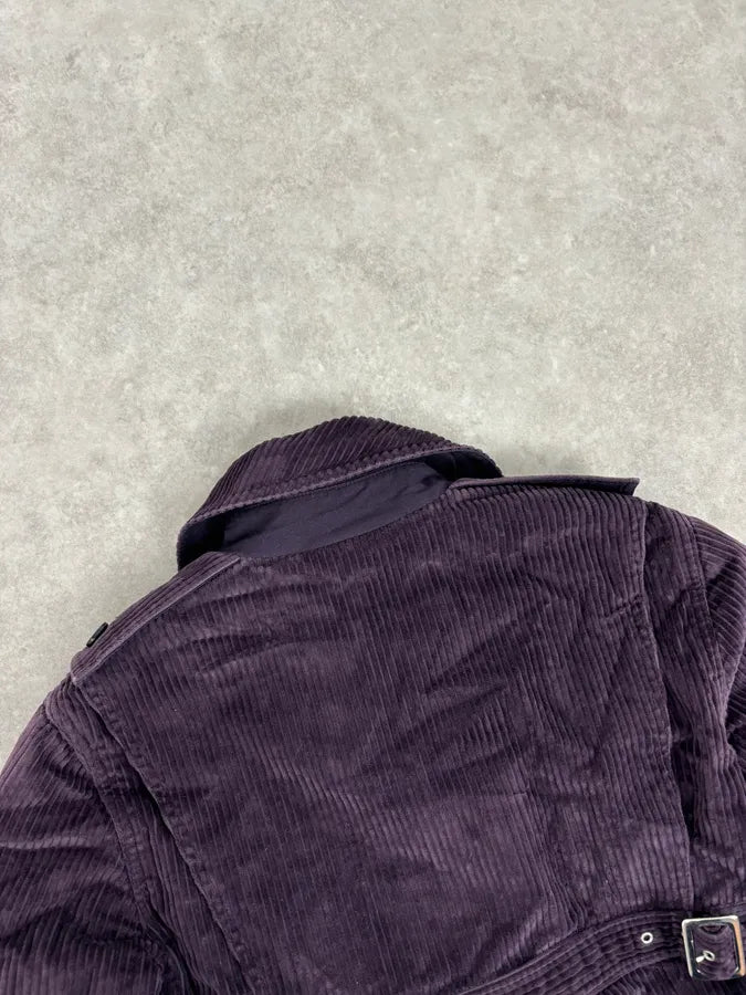 FW2002 Miu Miu Purple Velvet Cropped Jacket EsrlYsW 6