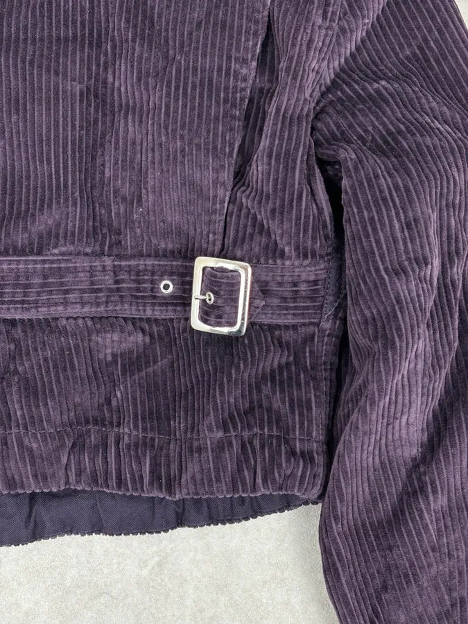 FW2002 Miu Miu Purple Velvet Cropped Jacket EsrlYsW 12