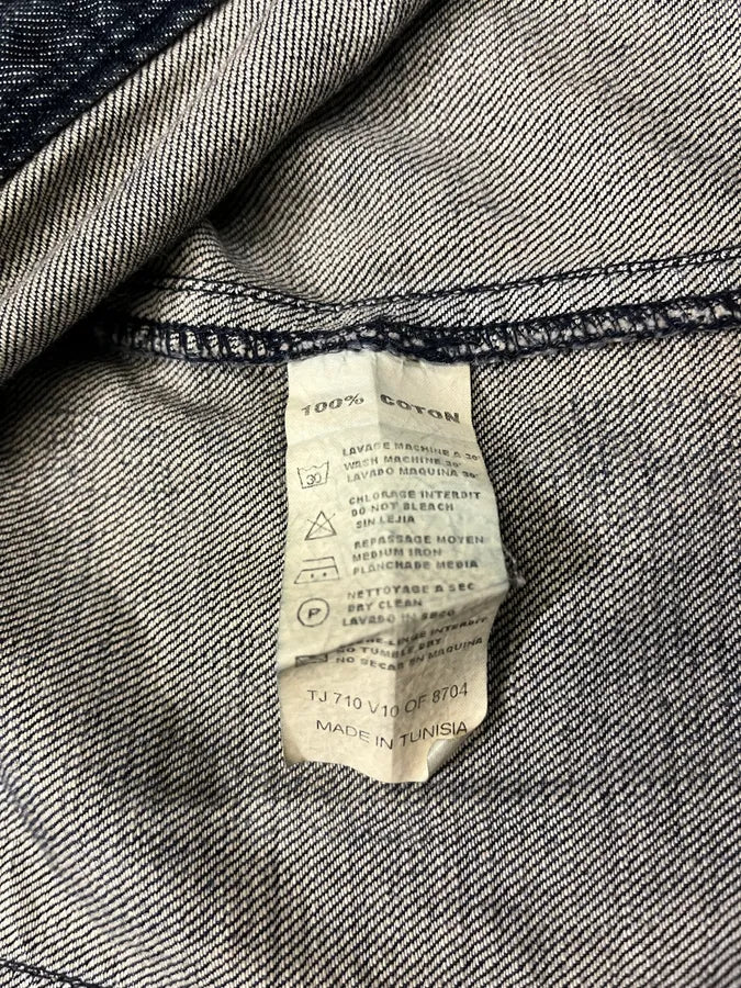 FW2002 Plein Sud Asymmetrical Buttoned Long Denim Jacket (M) emUqXMW 8