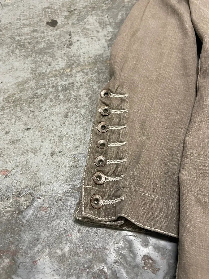 FW2002 Plein Sud Brown Faded Coton Asymmetrical Jacket CYRwsMP 8