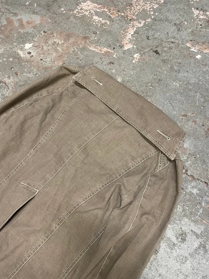 FW2002 Plein Sud Brown Faded Coton Asymmetrical Jacket CYRwsMP 10