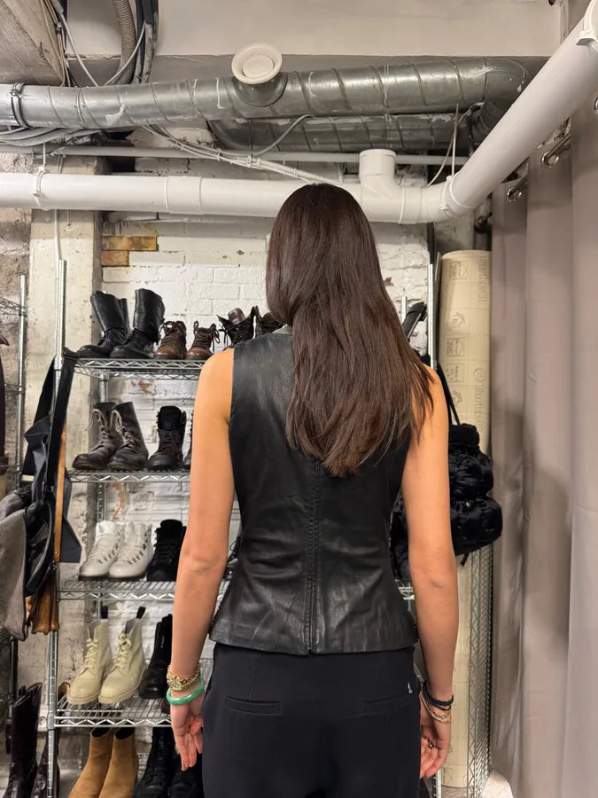 FW2002 Plein Sud Embellished Rock Leather Tank Top (S/M) 6