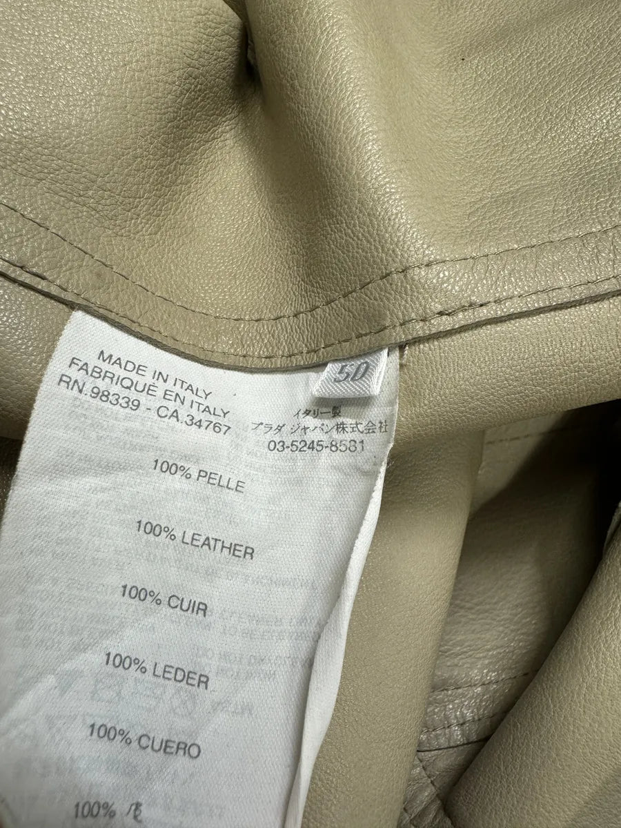 FW2002 Prada Beige Trucker Suede Leather Jacket PUMvqIr 9