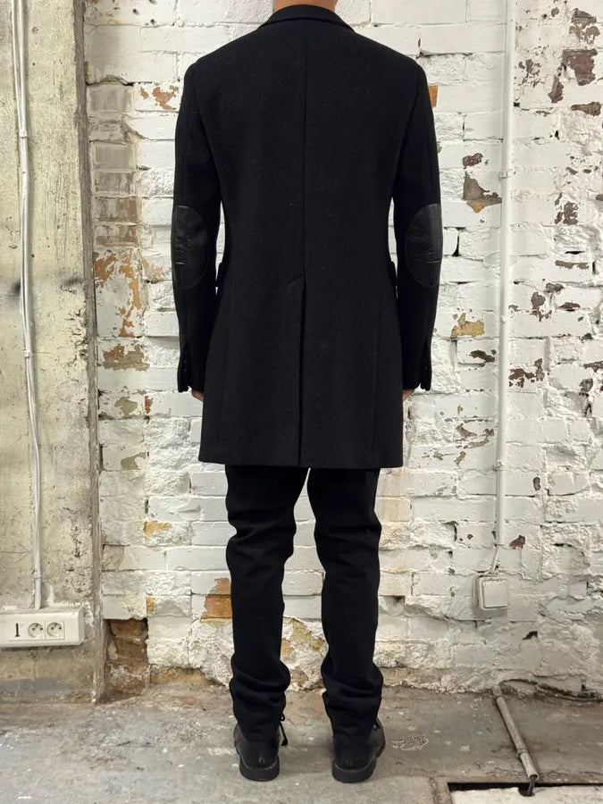 FW2002 Prada Dark Obscure Grey Wool Trench Coat HSsjwOw 2