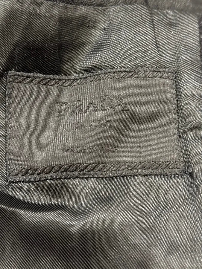FW2002 Prada Dark Obscure Grey Wool Trench Coat HSsjwOw 9
