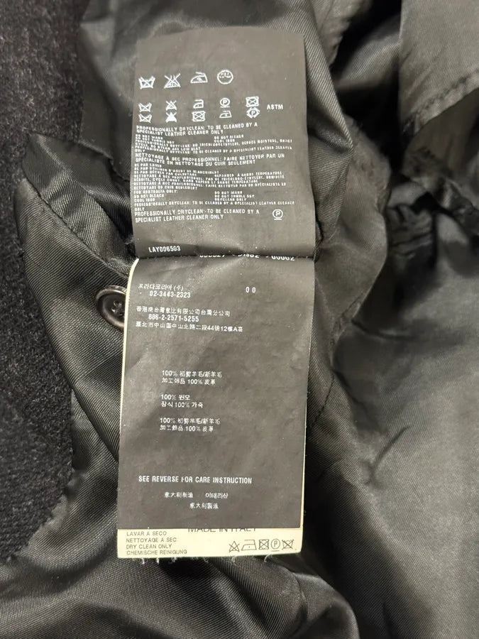 FW2002 Prada Dark Obscure Grey Wool Trench Coat HSsjwOw 11