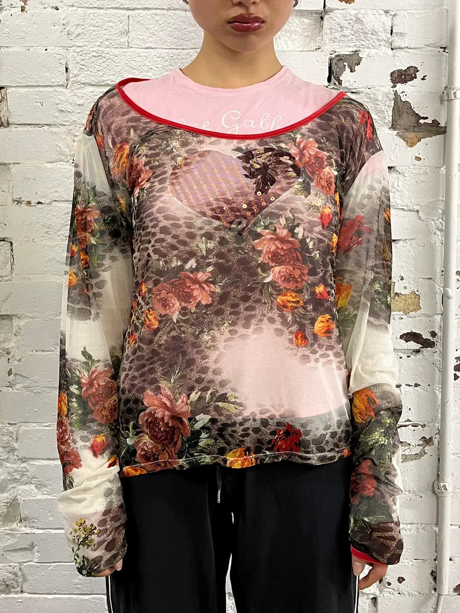 FW2002 Roberto Cavalli Floral Longsleeves Top VibeDGY 1