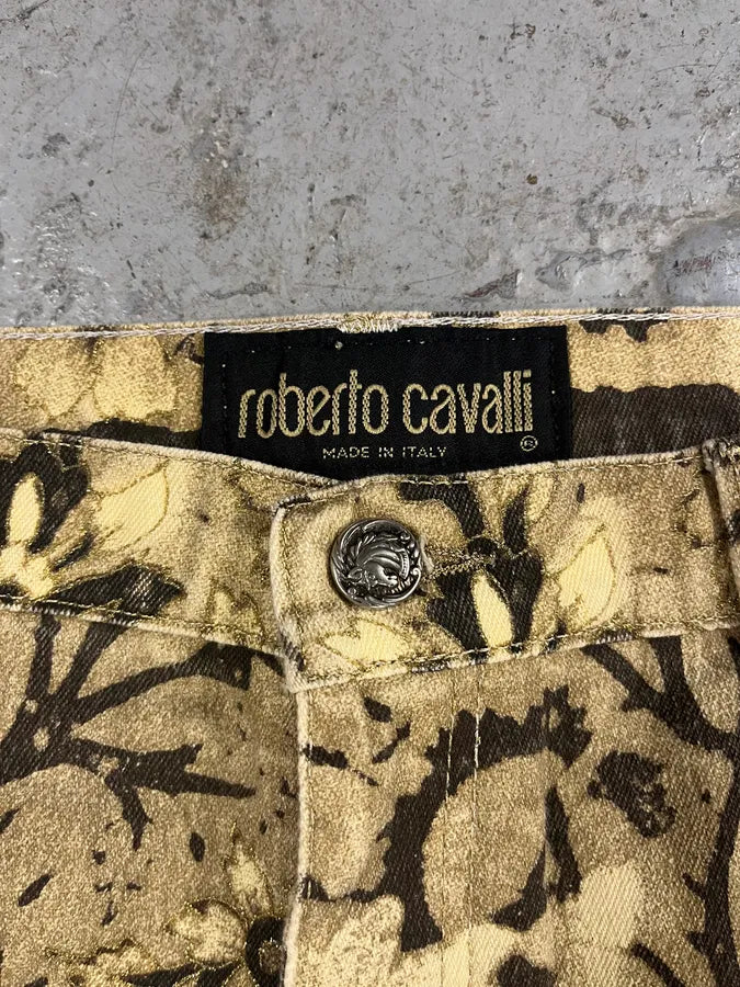 FW2002 Roberto Cavalli Flower Nature Forest Relaxed Pants (M) yFZpOdu 8