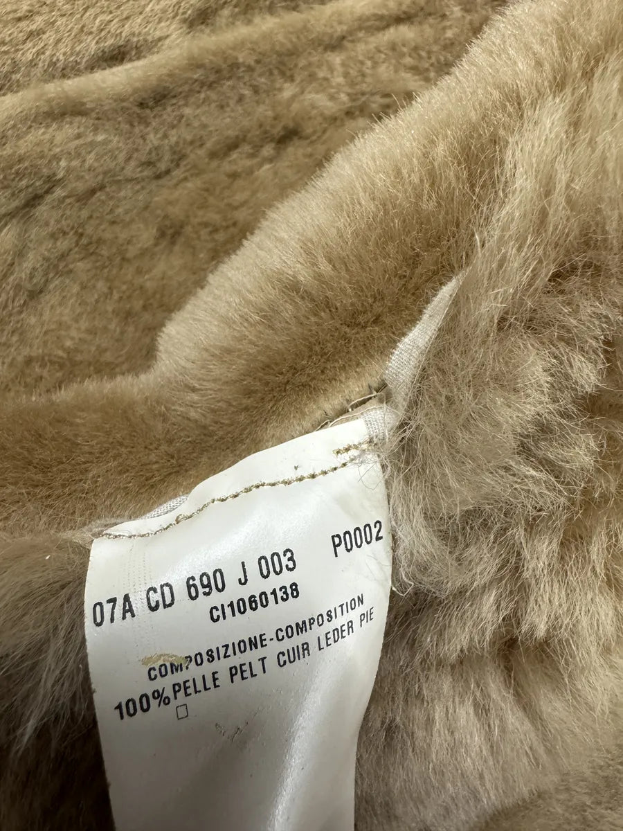 FW2002 Roberto Cavalli Fur Beige Leather Perfored Jacket pkvknfM 8